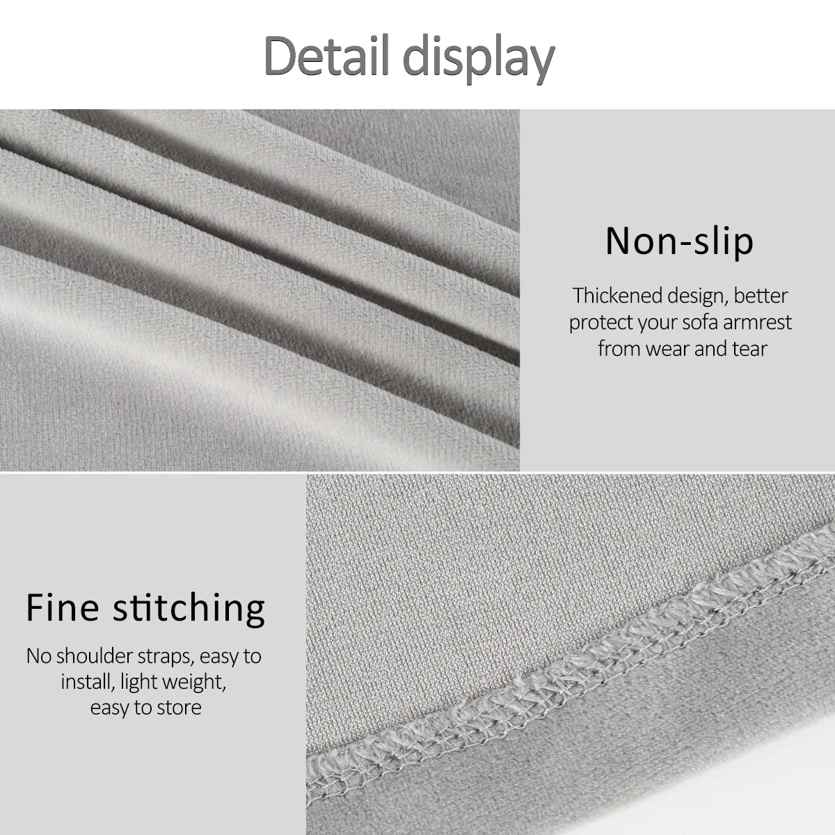 2Pcs Armrest Covers Universal Armchair Covers Non-Slip Sofa Armrest Protector Velvet Soft Warm Couch Arm Rest Covers Thickened 5