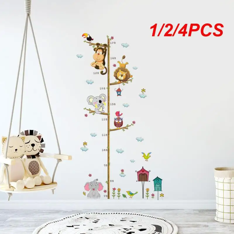 

1/2/4PCS Children Baby Height Measure Wall Stickers For Kids Rooms Animals Boy Princess Growth Ruler Gauge Chart Nursery