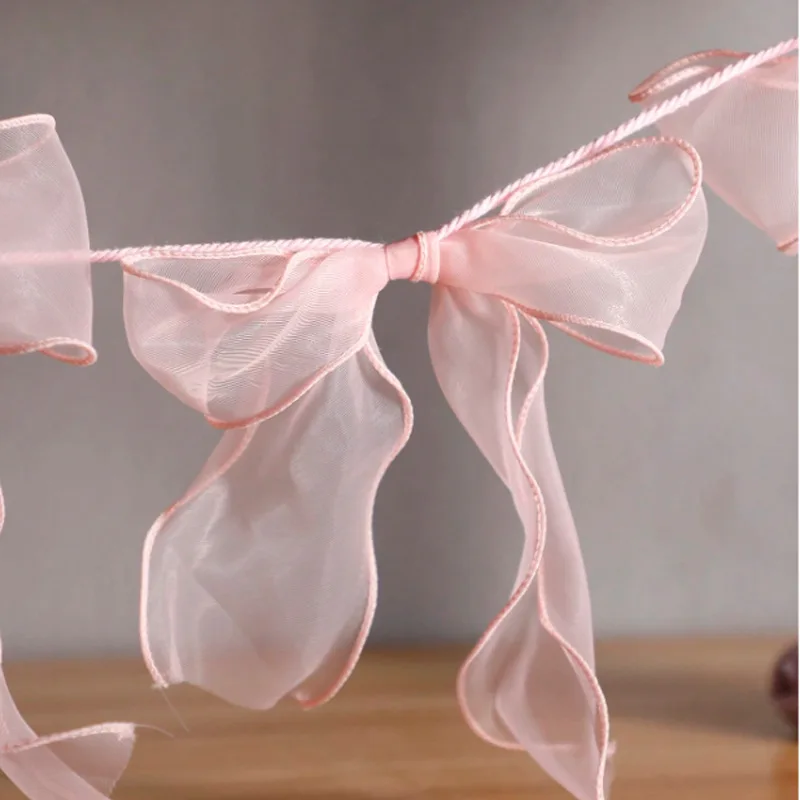 Bowknot Banner Hanging Pendant Garlands For Girls Princess Birthday Party Decor Baby Shower Wedding Party Photo Background Decor