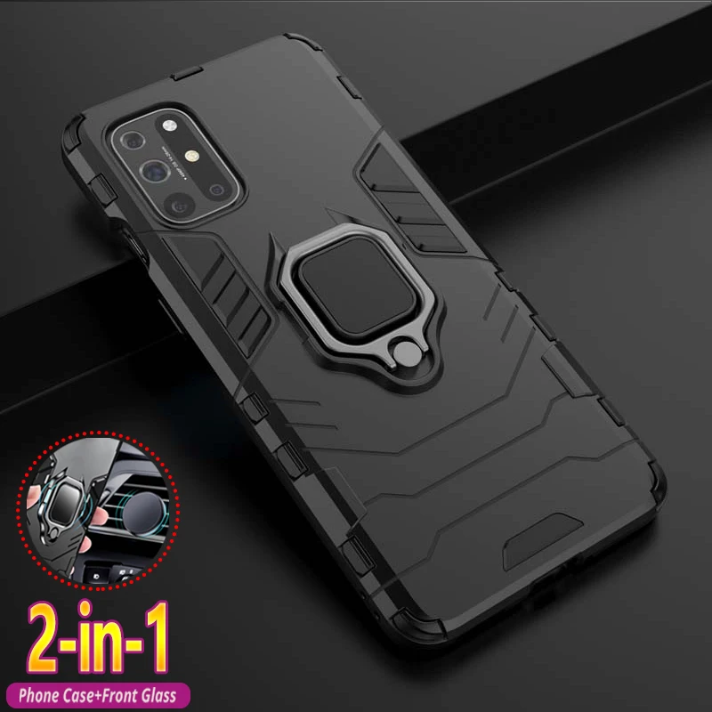 

Shockproof Case For Oneplus 9 Pro 7 8 6T 7T 8T 9R 9RT One plus 1+9 9Pro Phone Cover Ring Stand Armor Bumper Back Coque Capa