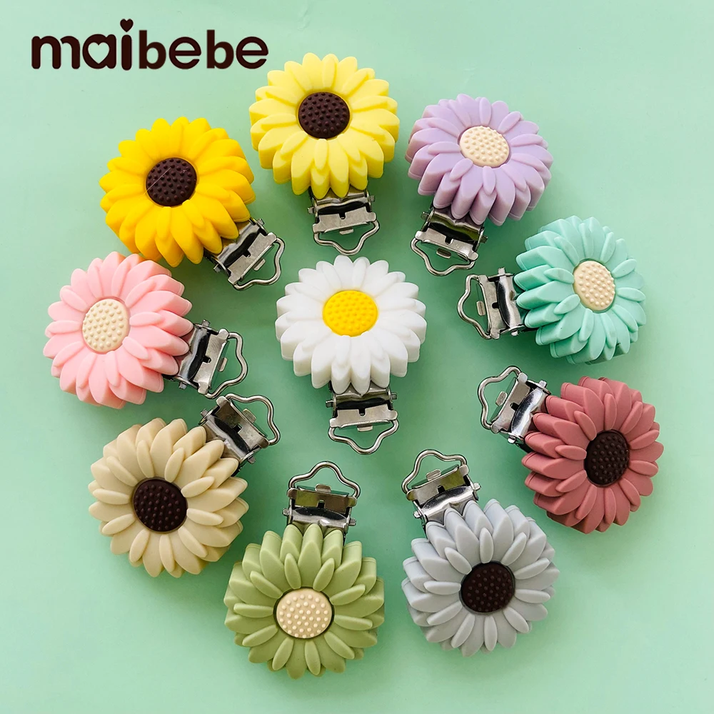 3pcs Silicone Pacifier Clip Flower Clips Pacifier Dummy Chain Holder Soother Nursing Accessories pacifier clips