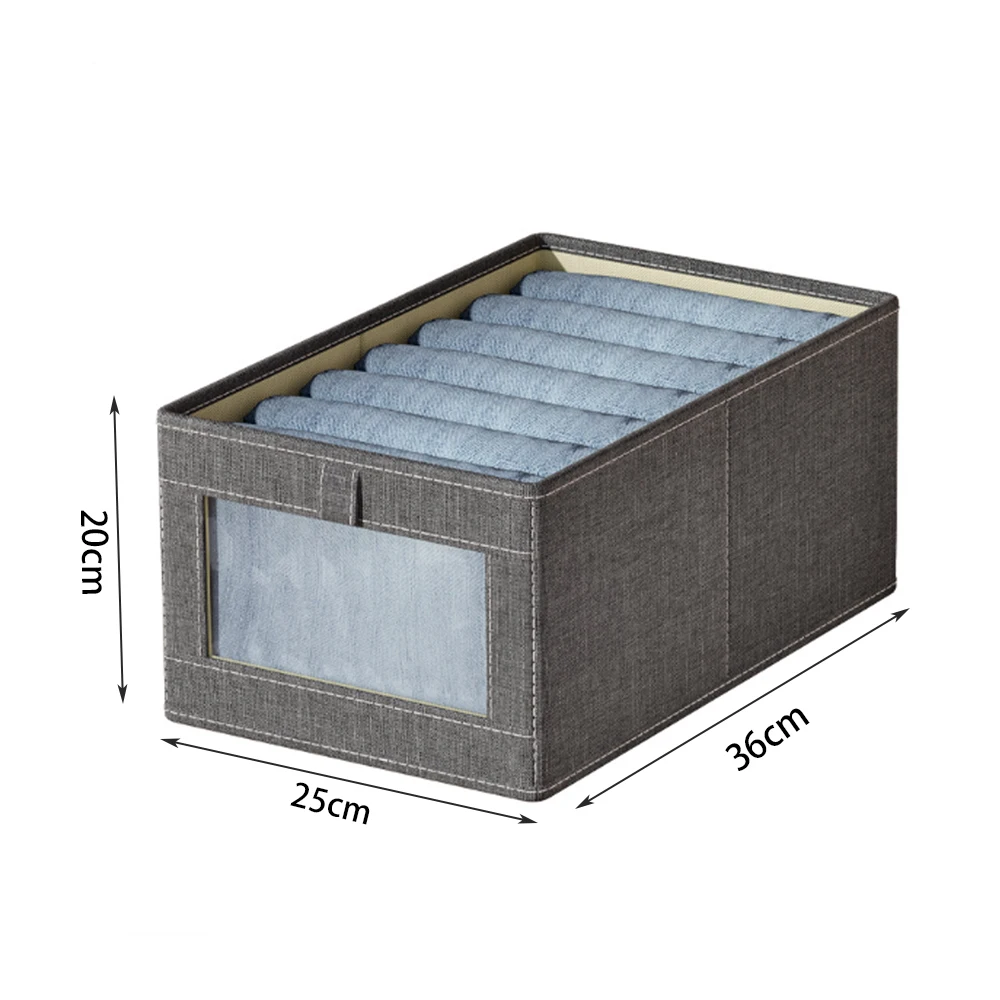1PC/2PC Visible Window Organizer Fabric Organizer Pants Clothes Storage Goodies Closet Clothes Storage Box Drawer Organizer Box 6