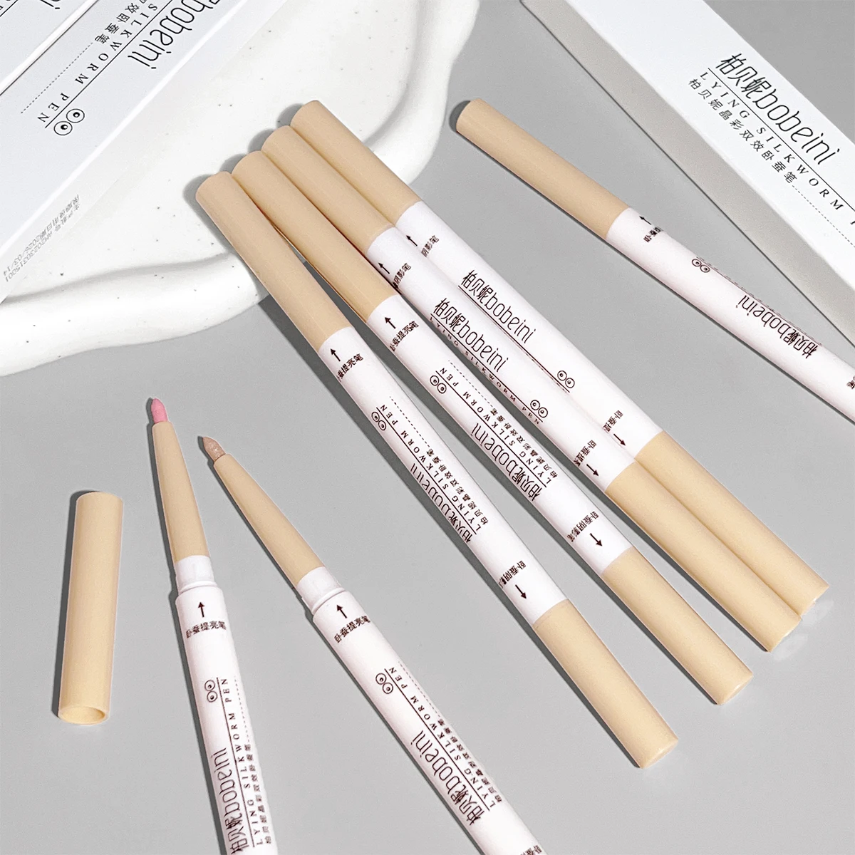 Eyeshadow Brush Double-ended Horizontal High-shine Fine Highlighting Touch-up Makeup