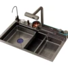 Integrated Waterfall Kitchen Sink Honeycomb Technology Large Digitial Display Stainless Steel Water Filter Cup Washer 1
