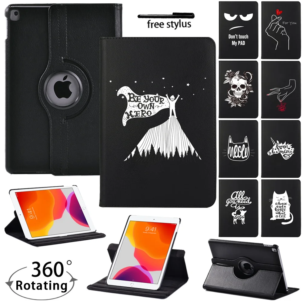 

360 Degrees Rotating PU Leather Cover for Apple Ipad Mini 4/5/ipad 2/3/4/IPad 5th/6th/7th /8th Tablet Case with Wake-up Function