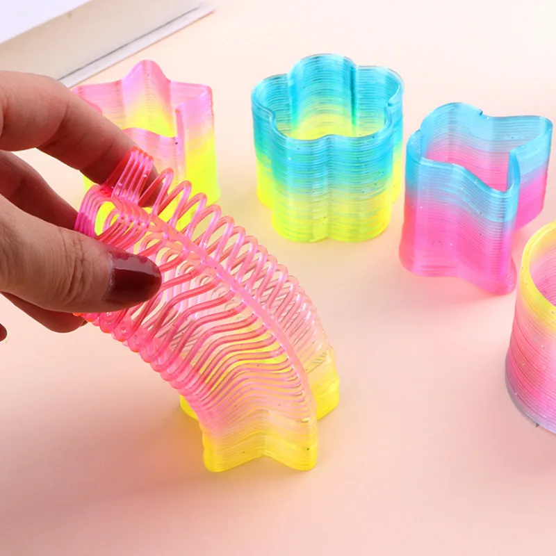 Magic Bounce Toys Board Games for Children Anti-stress Magic Ring Spring Rainbow Circle Game Kids Funny Gifts Random 1pcs
