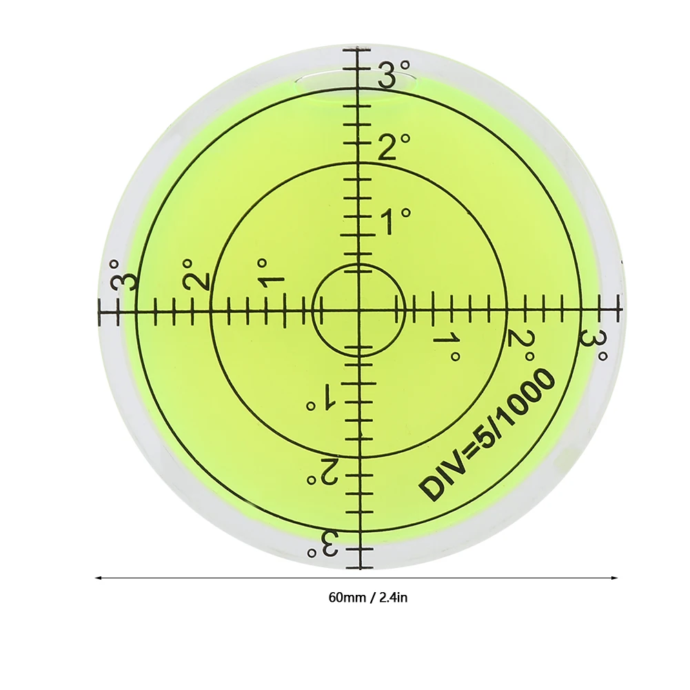 60mm Level Bubble Level Gauge Measuring Tool Round with Scale For Camera Balance