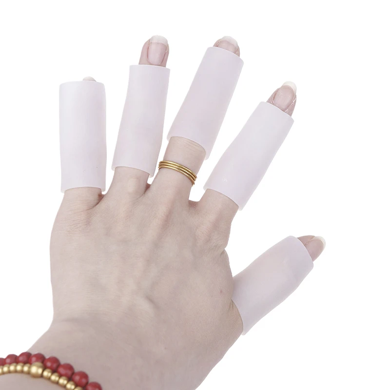 Description Picture 6 of itemNew 10Pcs Cooking Kitchen Tools Silicone Gel Tube Hand Bandage Finger Protector Anti-cut Heat Resistant Finger Sleeves