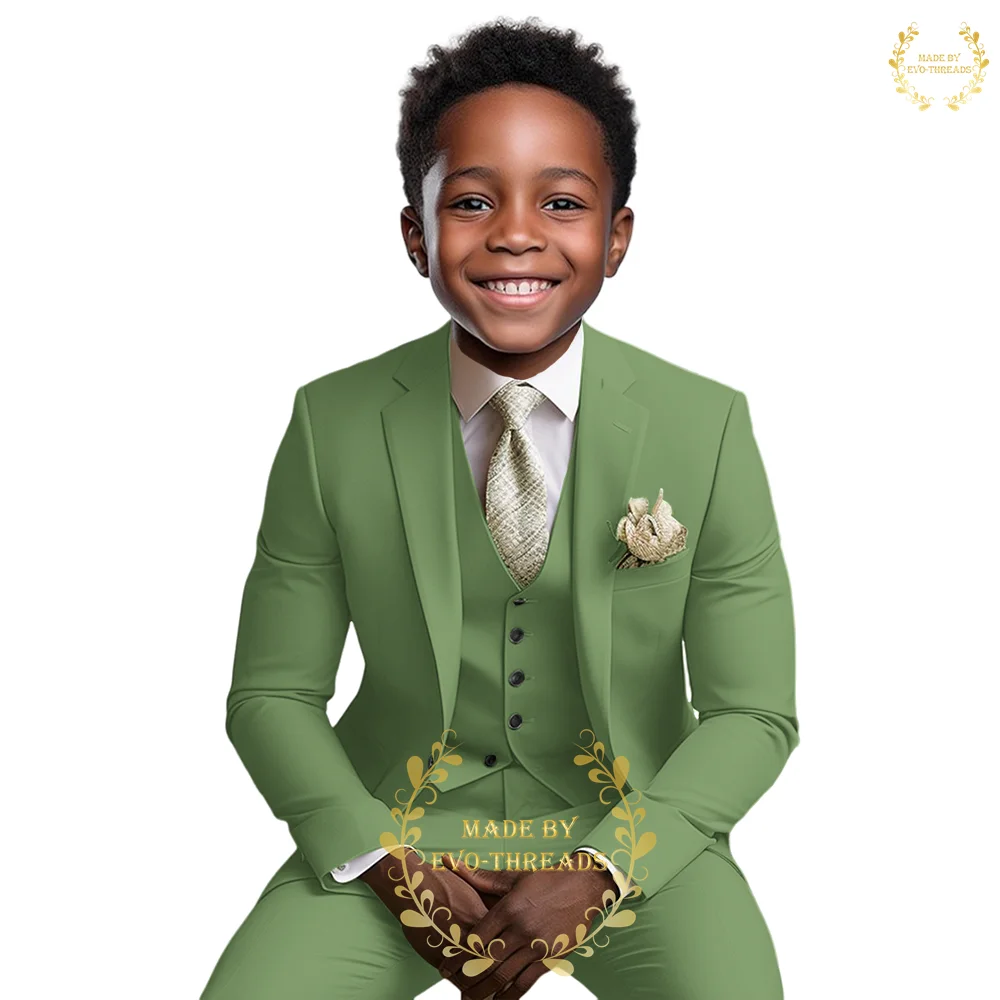Boy's Suit 3-Piece (Jacket+vest+pants) Kids Slim Fit Tuxedo for Formal Occasion Wedding Prom Birthday Party boys formal suit set