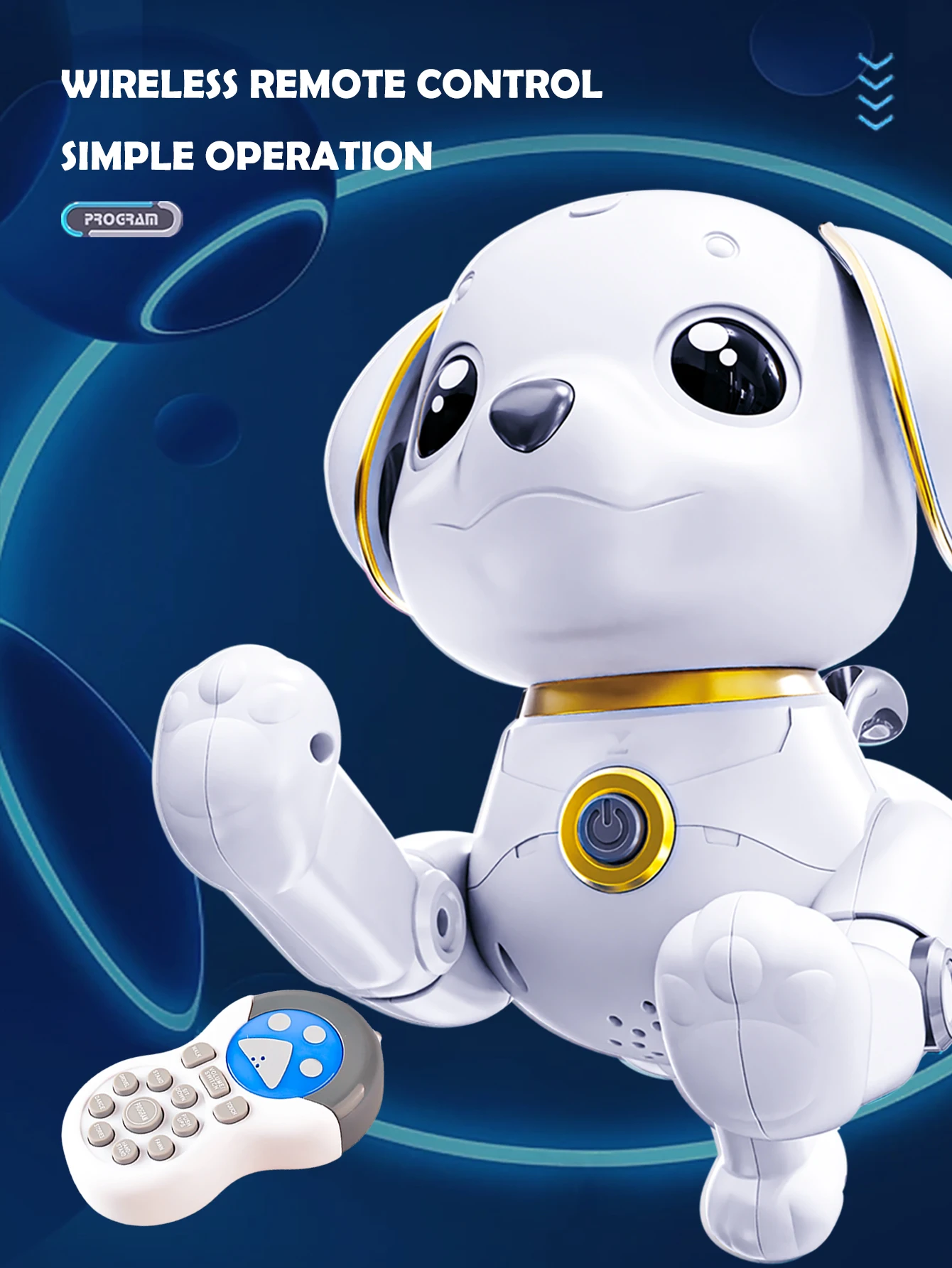 Robot Dog Toys, Remote Control Electric Pets Touchable Induction for Singing Dancing and Handstand Excluding Regular Batteries