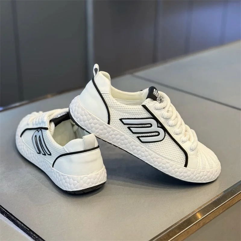 Mesh Soft Bottom Casual Shoes Men and Women American Business Hit Color Embroidery Flat Shoes 2024 New Breathable Couple Shoes