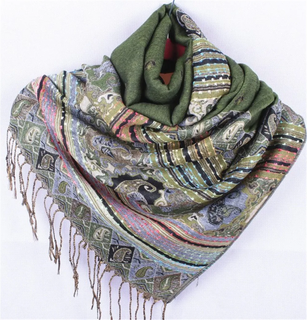Bufanda De Pashmina Con Estampado Metálico De Moda De Lujo Para Mujer