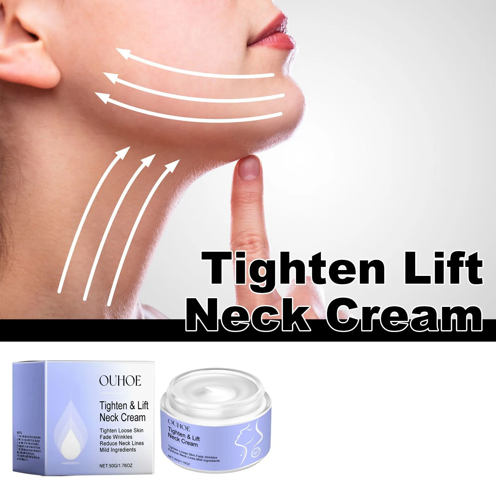 Neck cream anti fine lines tightening lifting firming eliminating double chin brightening smoothing moisturizer skin care