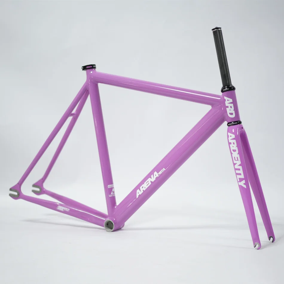 Bicycle Frameset Ardently Arena Pista 700C Aluminum Fixed Gear Frame Carbon Fork Track Fixie 53/55/58CM Single Speed Parts