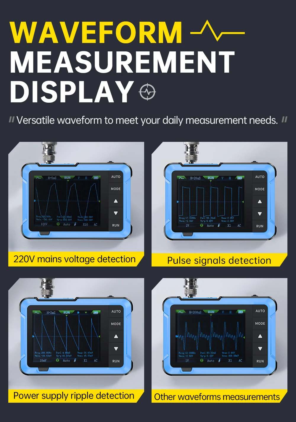 FNIRSI DSO510 PLUS Oscilloscope 10MHz Bandwidth 48MS/s Sampling Rate Mini Handheld Electronic Measurement Tools digital oscilloscope