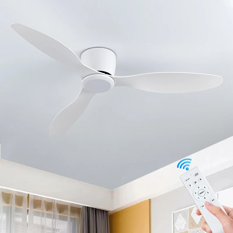 Modern Ceiling Fan Without Lights 30W DC Motor 6 Speeds Timing Fans 18CM Low Floor Loft Remote Control Lux&vitae Fan