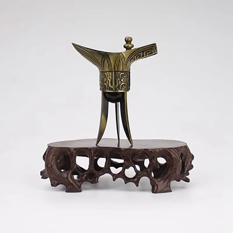 Solid wood root carving, hollowed out root art base, wooden pallet, strange stone, purple sand tea pot, miniature bonsai base