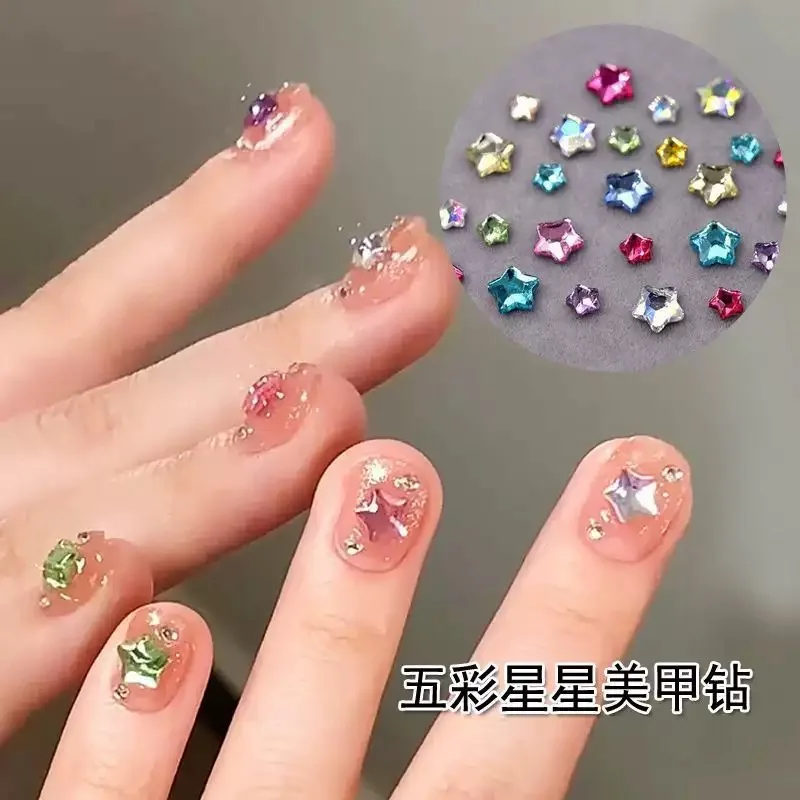 50-300PCS 미니 러브 하트 다이아몬드 네일 장식 슈퍼 스파클링 플랫 하단 다이아몬드 다채로운 작은 복숭아 하트 폭발 스파크