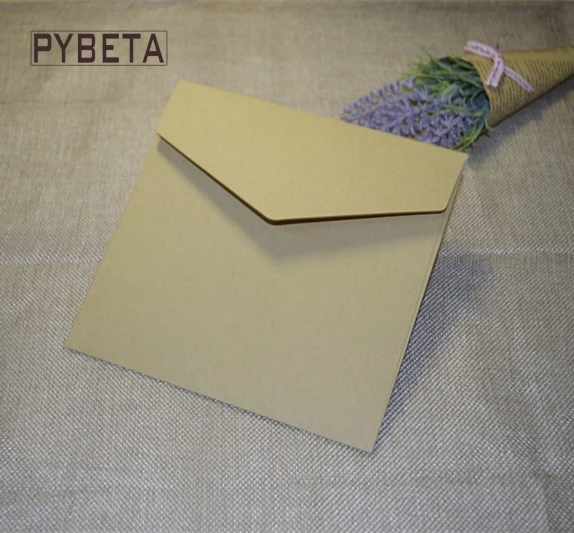 50 adet/grup-Renkli zarflar Kraft Kare Zarflar banka kartı üyelik kartı düğün davetiyesi için