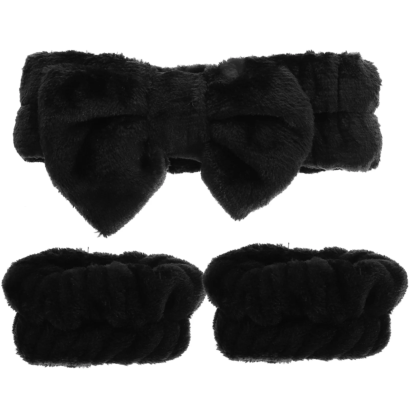 

Butterfly End Headband Decorative Bowknot Headbands Washing Face Black Care Women Makeup Fabric Miss Towels