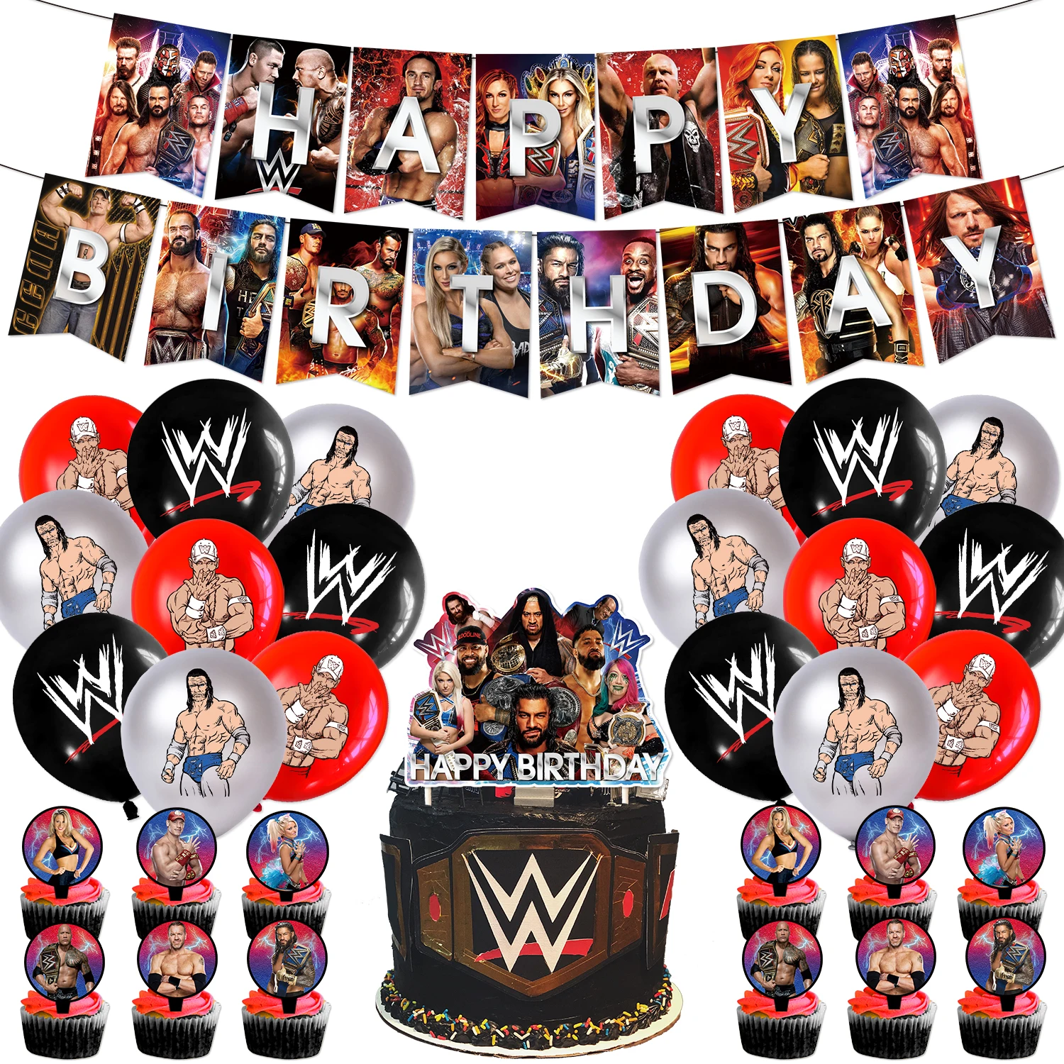 12PCS Wrestling Party Supplies Wrestling Themed Party