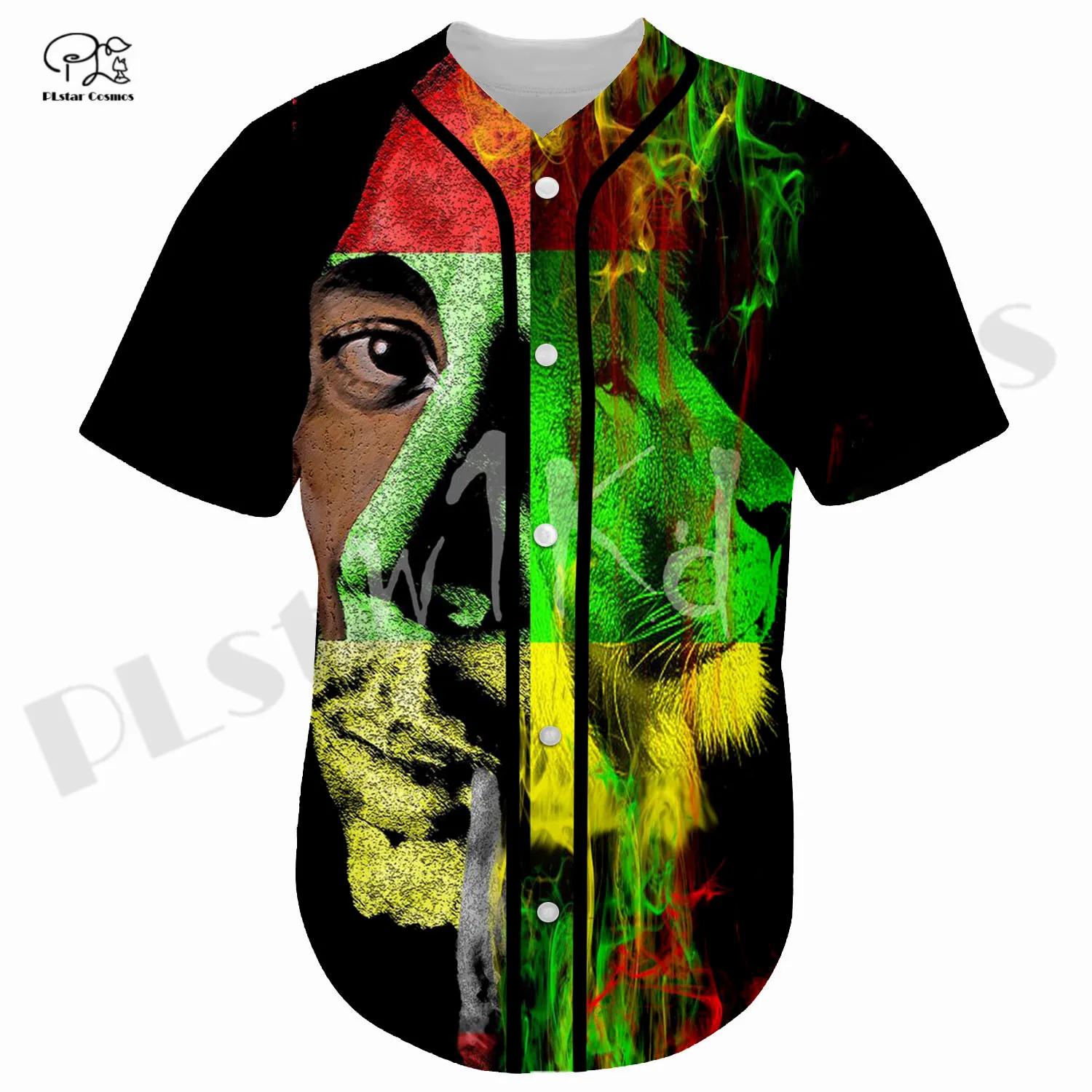 

Newest 3Dprinted Bob Marley Hip-hop Baseball Jersey Shirt Casual Streetwear Unique Unisex Funny Sport Streewear Style-1