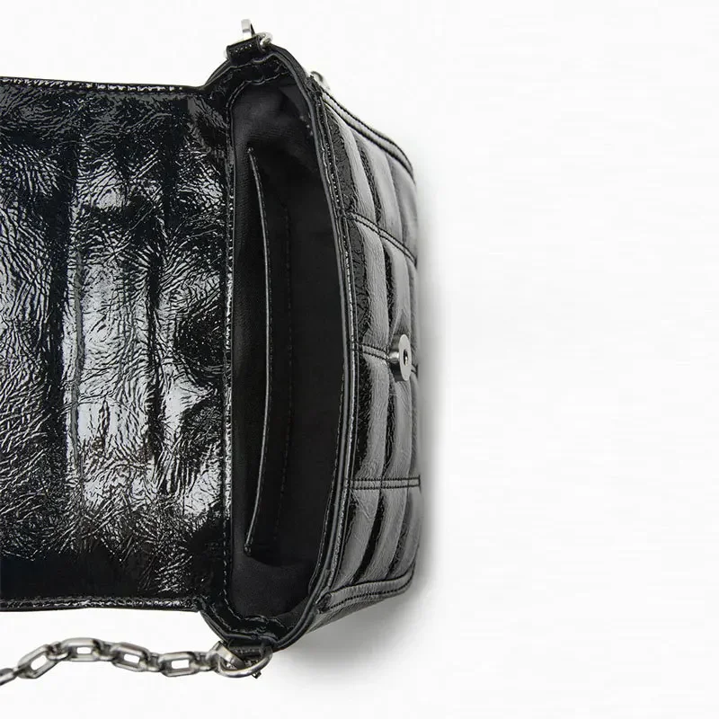 New Arrivals Shiny Design PU Leather Crossbody Bags for Women Small Flap Lady Shoulder Bag Lady HandbagsQuality