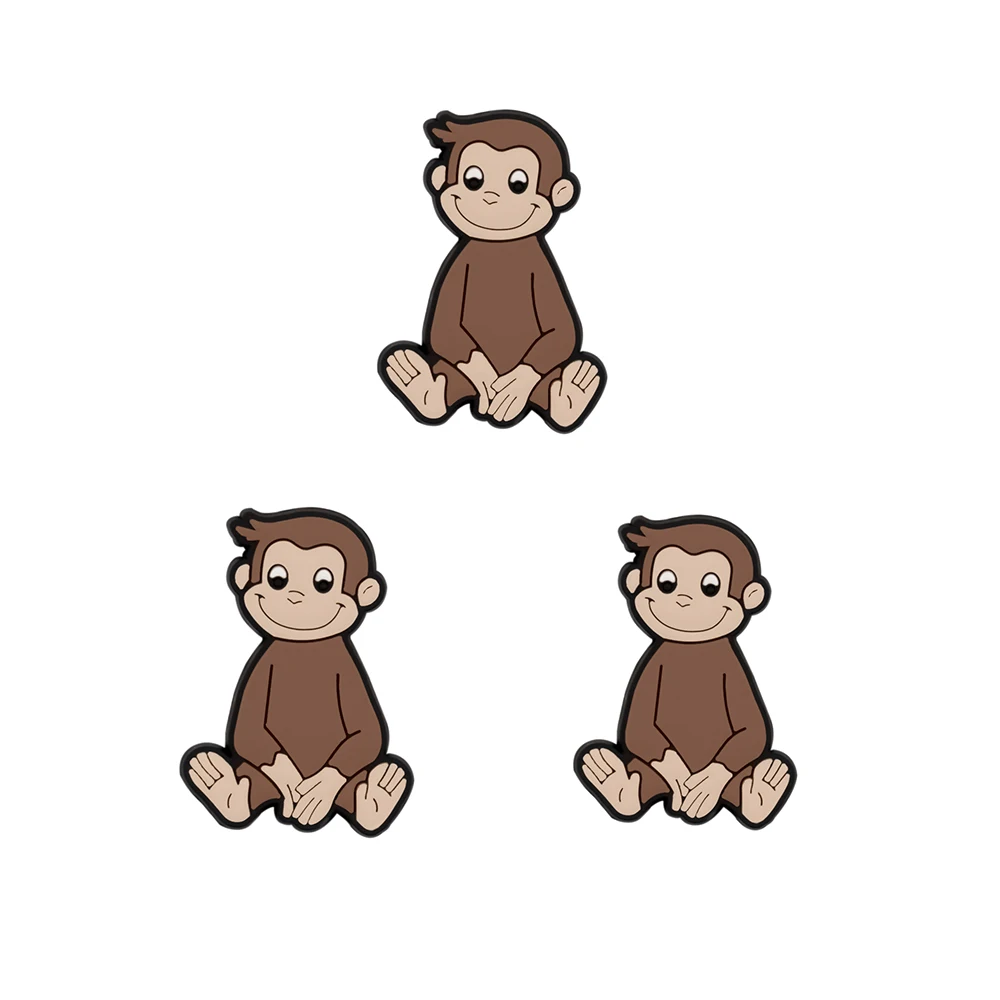 3-12 Stück Hot Toys Cartoon Curious George Affen-Serie PVC-Schuhzubehör DIY Abnehmbare Wasserdichte Kreative Schuhdekorationen – Detail 18
