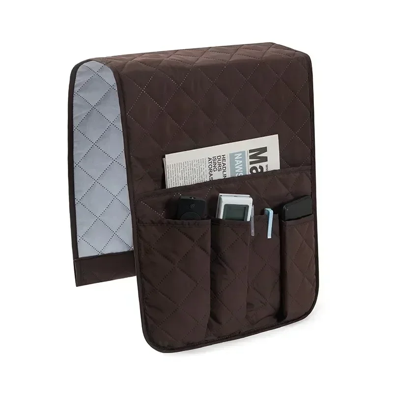 ארגונית משענת ספה עם 5 כיסים ומחזיק כוסות, תיק אחסון תלוי לשלט רחוק של טלוויזיה וסלולרי