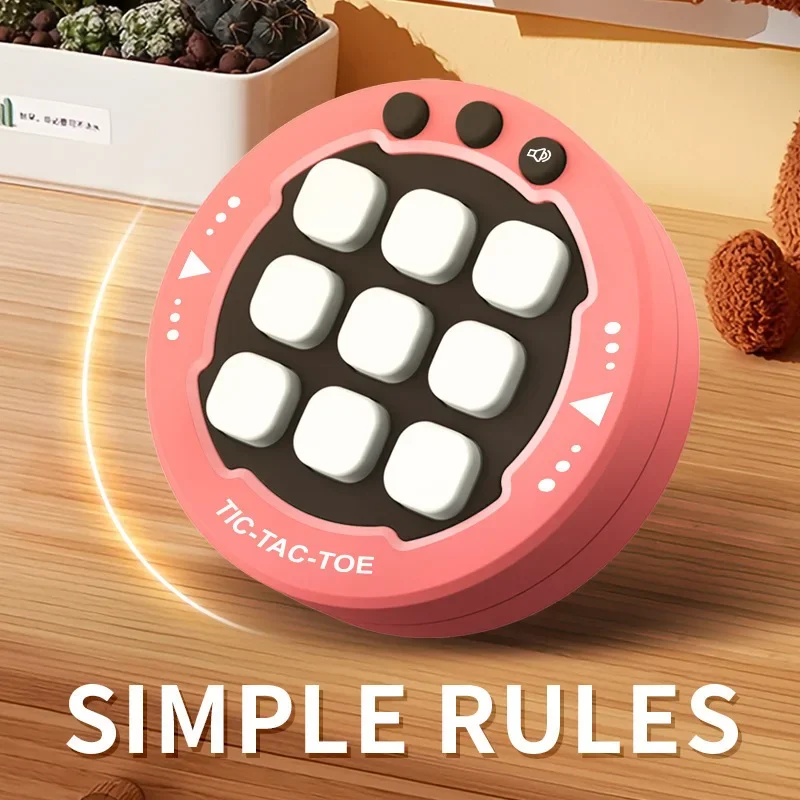 Electronic Mini Tic Tac Toe Game Console Kids Educational Interactive Toys Handheld Strategy Thinking Machine with Sound Light 5