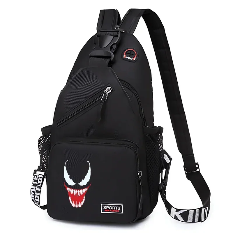 Venom Marvels Chest Bag Men Boys Lightweight Crossbody Pack Multifunctional Sling Backpack Outdoor Children Sports Portable Bags 2