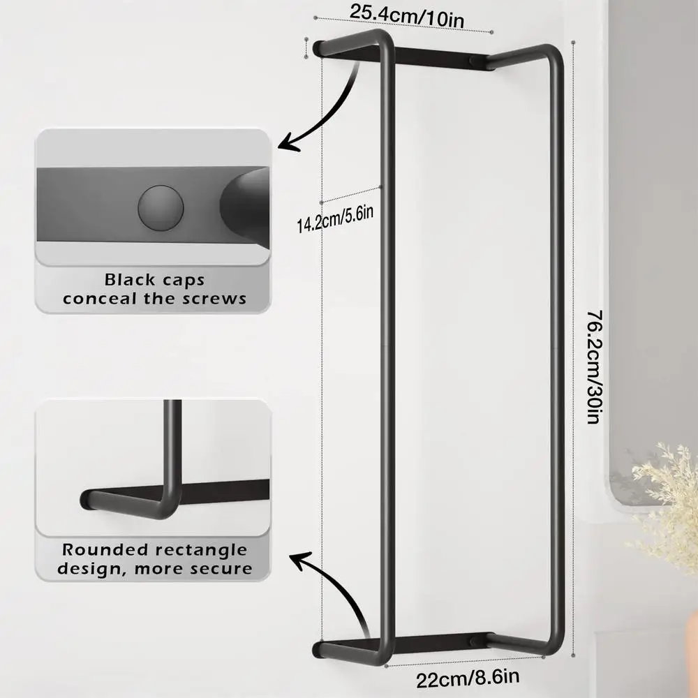 Description Picture 6 of itemBathroom Towel Holder Wall Mount Stainless Steel Towel Rack Adjustable Shower Room Towel Storage Shelf Bathroom Accessories
