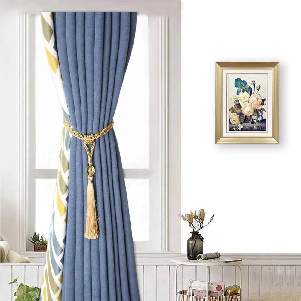 Paire D'embrasse-rideaux à Glands – Corde Décorative Avec Boules Suspendues – Style Moderne
