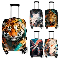 Paint Splatter Tiger Wolf Horse Octopus Luggage Cover for Travel Watercolor Suitcase Protective Cover Elastic Trolley Case Cover 1