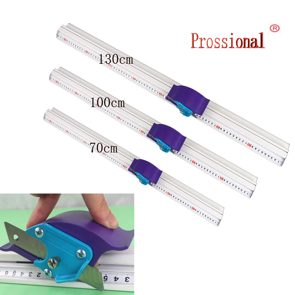 70-130CM For Kt Board Pvc Board Manual Cutting Ruler Aluminum Anti-Skid Cutting Positioning Track Ruler Woodworking DIY Tool 2 pc 90 degrees l shaped auxiliary fixture splicing board positioning panel fixed clip carpenter s square ruler woodworking tool