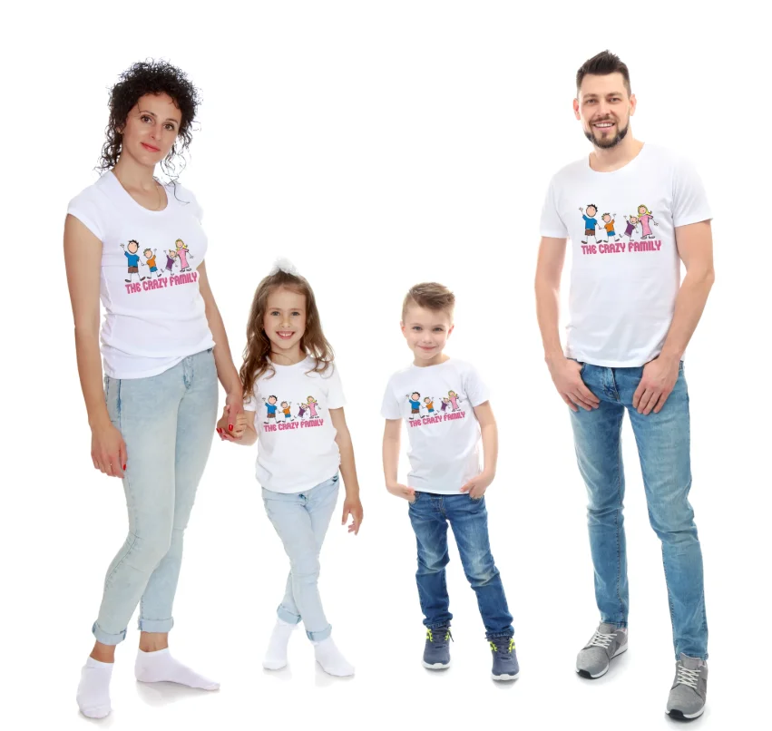 

The Crazy Family T-Shirt Family Matching Outfits Gift Mom and Dad and Children Shirt