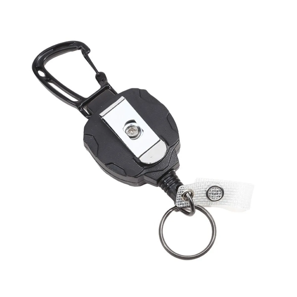 Retractable Badge Reel with Carabiner ID Pull Keychain Holder for Multiple Tools