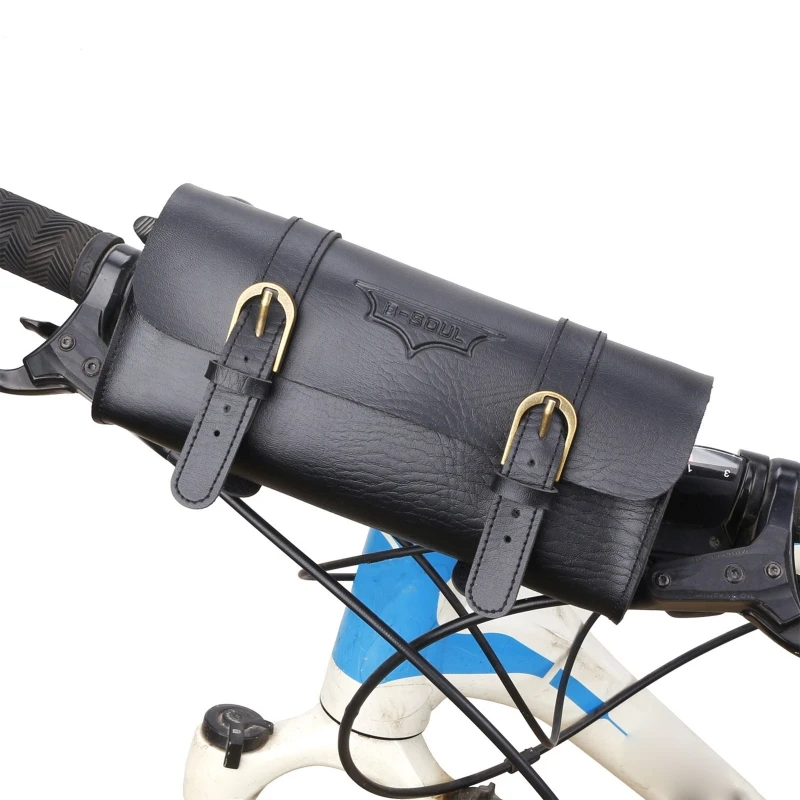 Motorcycle Handlebar Bag Saddlebag, PU Leather Handmade Motorcycle Fork