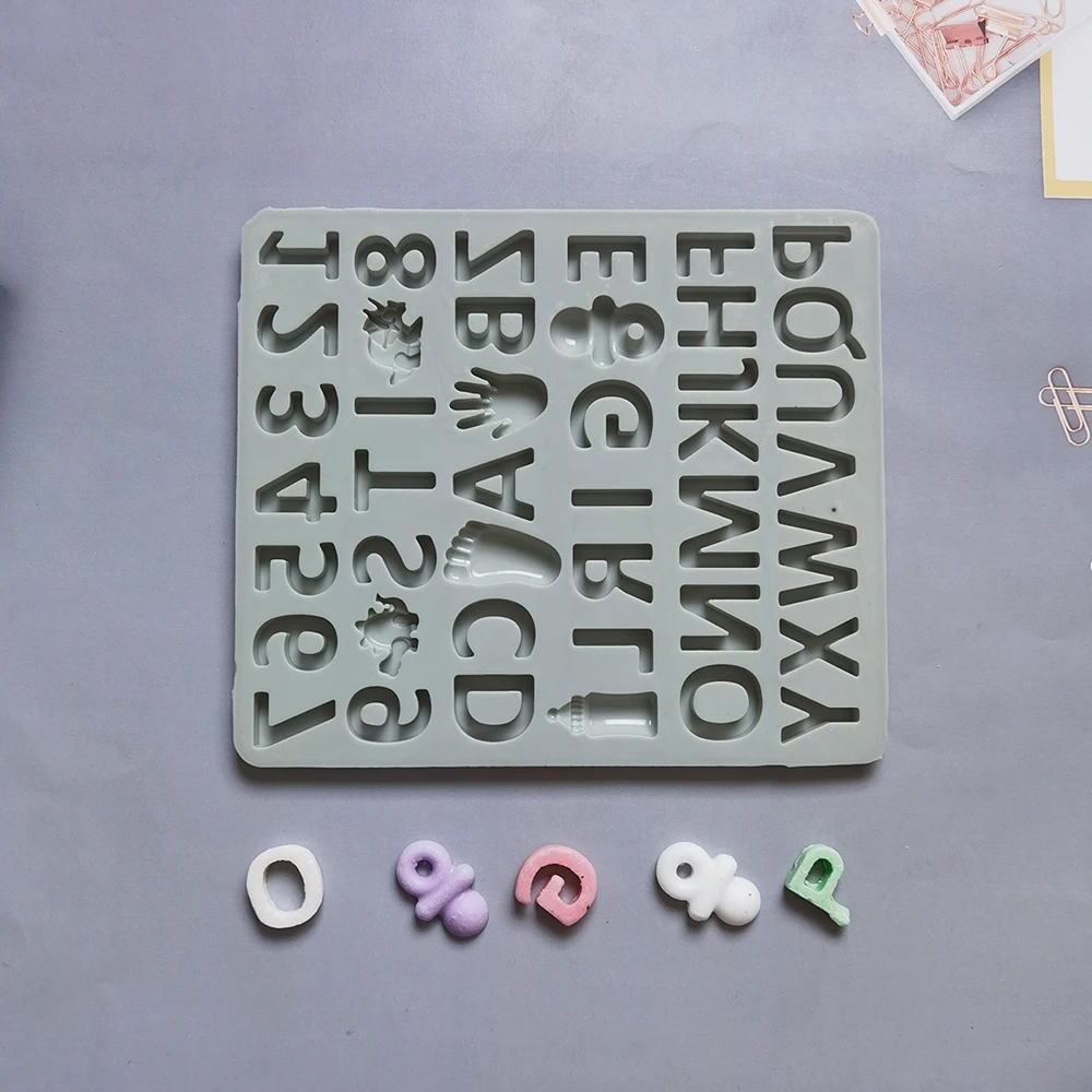 

Silicone chocolate cake Mould alphabet silicone digital Baking Mold Home DIY number letter fondant molds decoration accessories