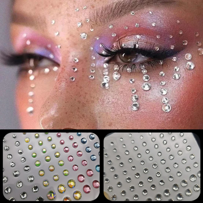 

Acrylic Pearl Eyebrow Face Diamond Self Adhesive Makeup Art Temporary Tattoos Sticker Jewelry Party Makeup Eyeshadow Decoration