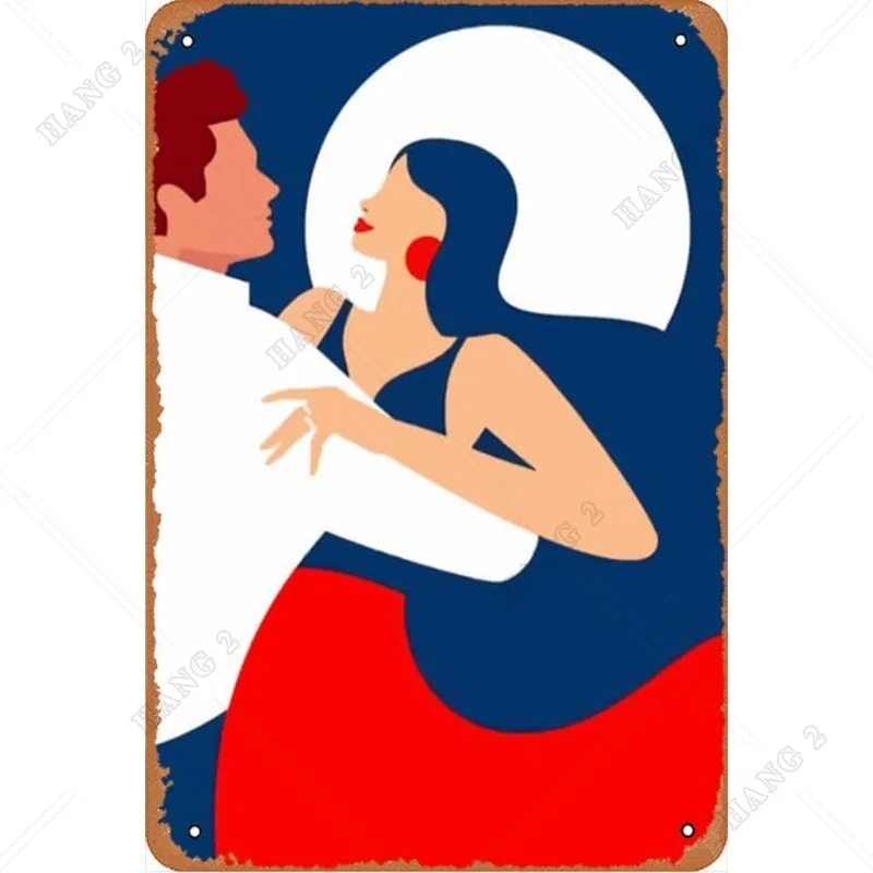 

Парные танцевальные винтажные металлические жестяные знаки для кухни настенный Декор забавные жестяные знаки художественные плакаты