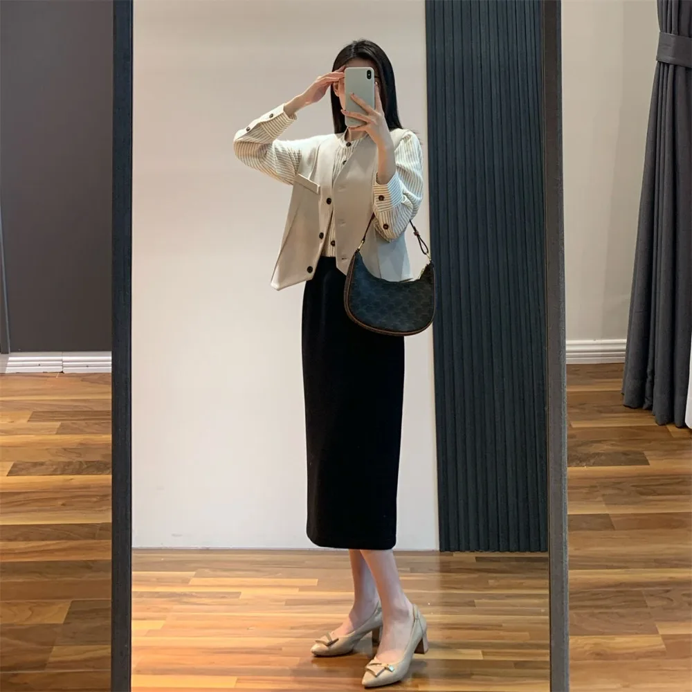 세련된 내추럴 스트리트웨어, 모든 여성 패션, 빈티지 V넥, 민소매 여성 아우터, 시크 탑, 하이 스트리트