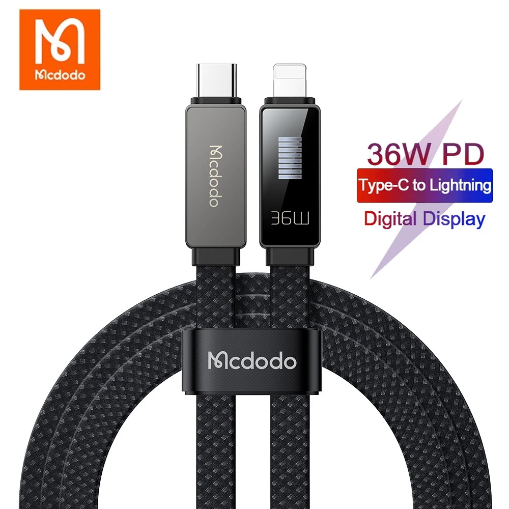 

Mcdodo LED Display 36W Type C to Lightning Cable for iPhone 15 14 13 12 11 Pro Max iPad Charge Cord Fast Charging Data Sync Line