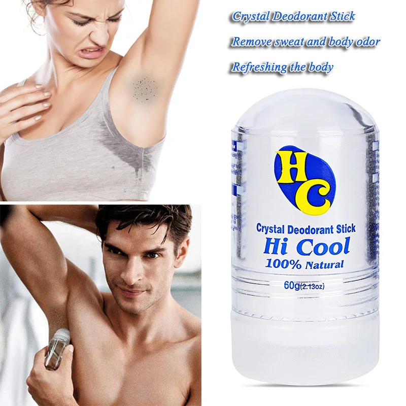 1pcs Crystal Deodorant Alum Stick Body Underarm Odor Remover Antiperspirant 60g For Men And