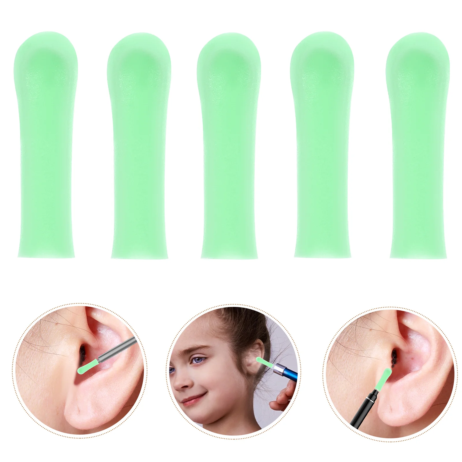 Ear Spoon Sleeves Ear Wax Removal Tips Silicone Ear Wax Picker Cover Ear Scoops Ear Spoon Protector Ear Cleaning Tools Blue 2