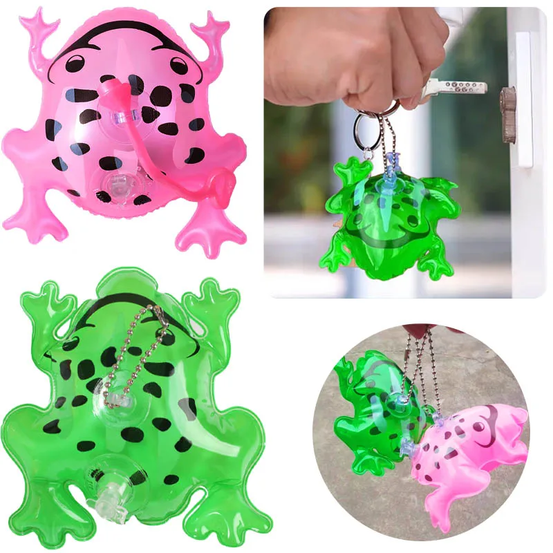 New Bounce Mini Inflatable Frog Balloon Pendant Toy Decompression Rebound Inflatable Frog Baby Doll Decorative Backpack Pendants