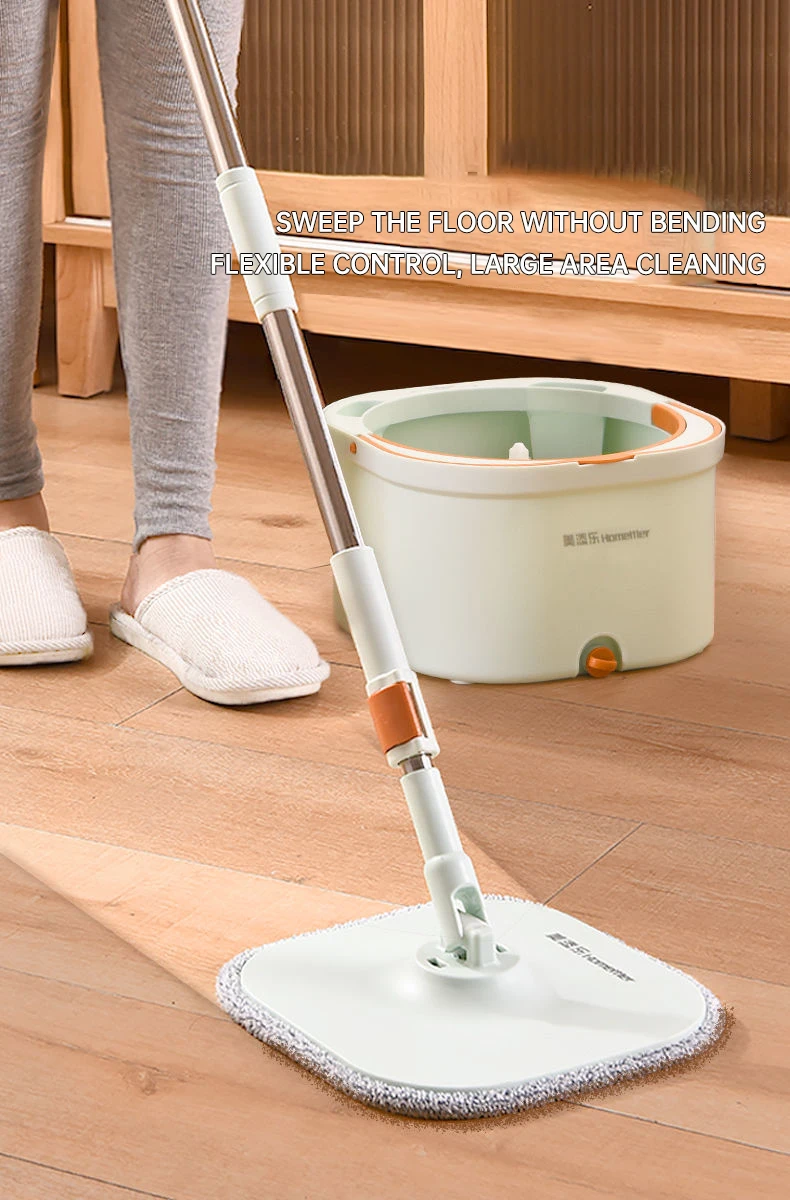 Mop Floor Clean Mop Household Hand-Free Rotary Mop Cleaning Hand Pressure Water-Absorbing Wet And Dry Dual-Use Flat Top Mop Set