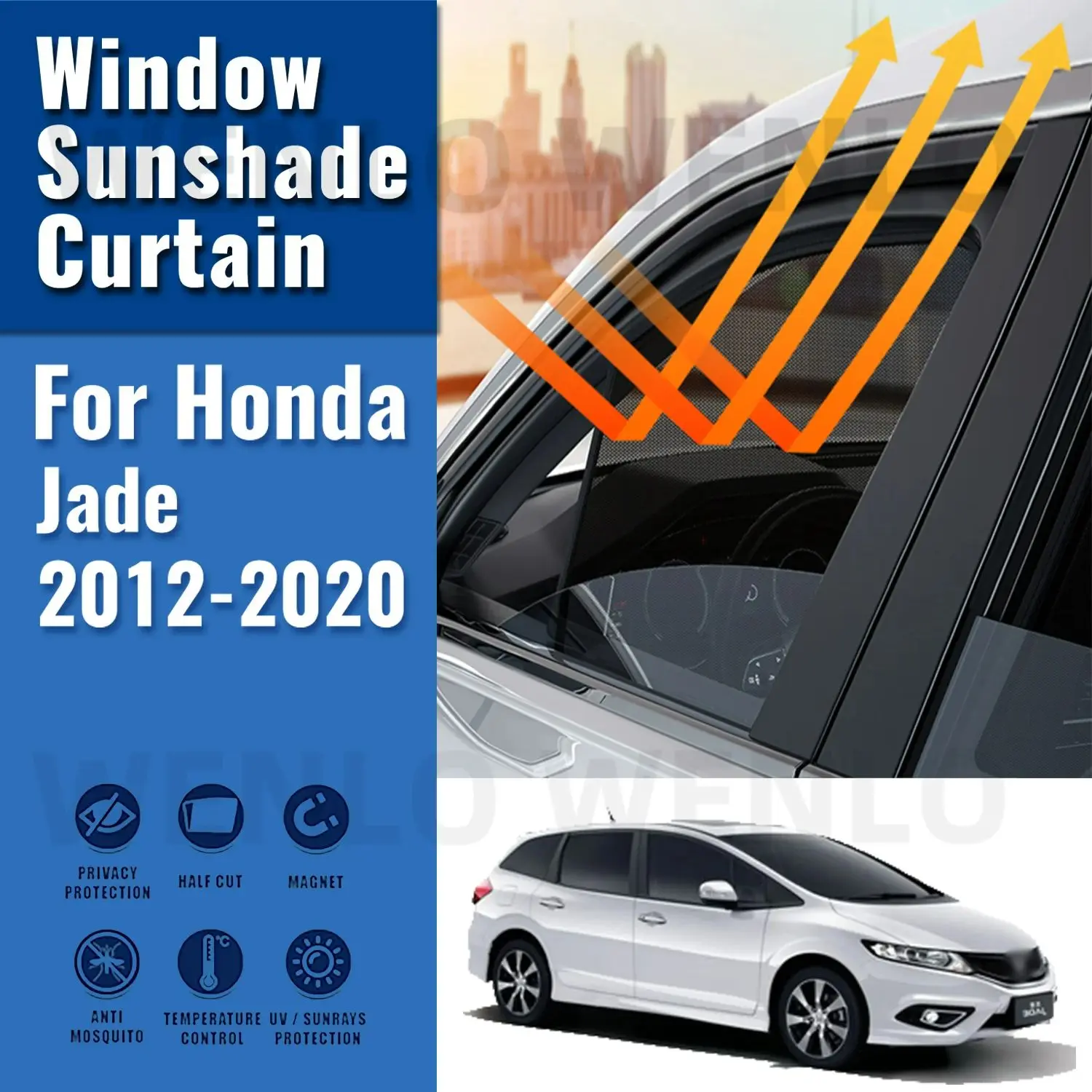 

Автомобильный солнцезащитный козырек для Honda Jade 2012-2021, магнитная Передняя рамка для лобового стекла, шторка, задняя зеркальная козырек