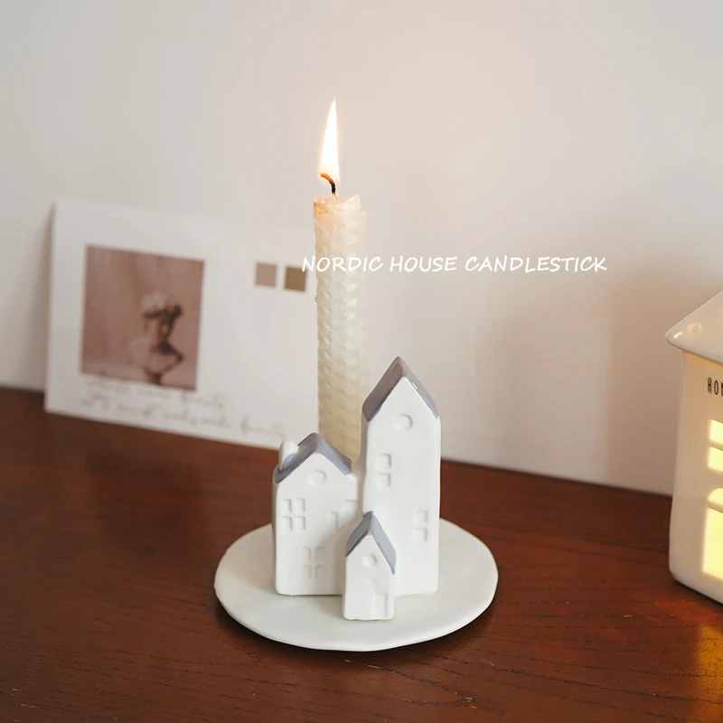 

Скандинавская архитектурная модель керамический подсвечник украшения для гостиной спальни фон для стен рождественские украшения