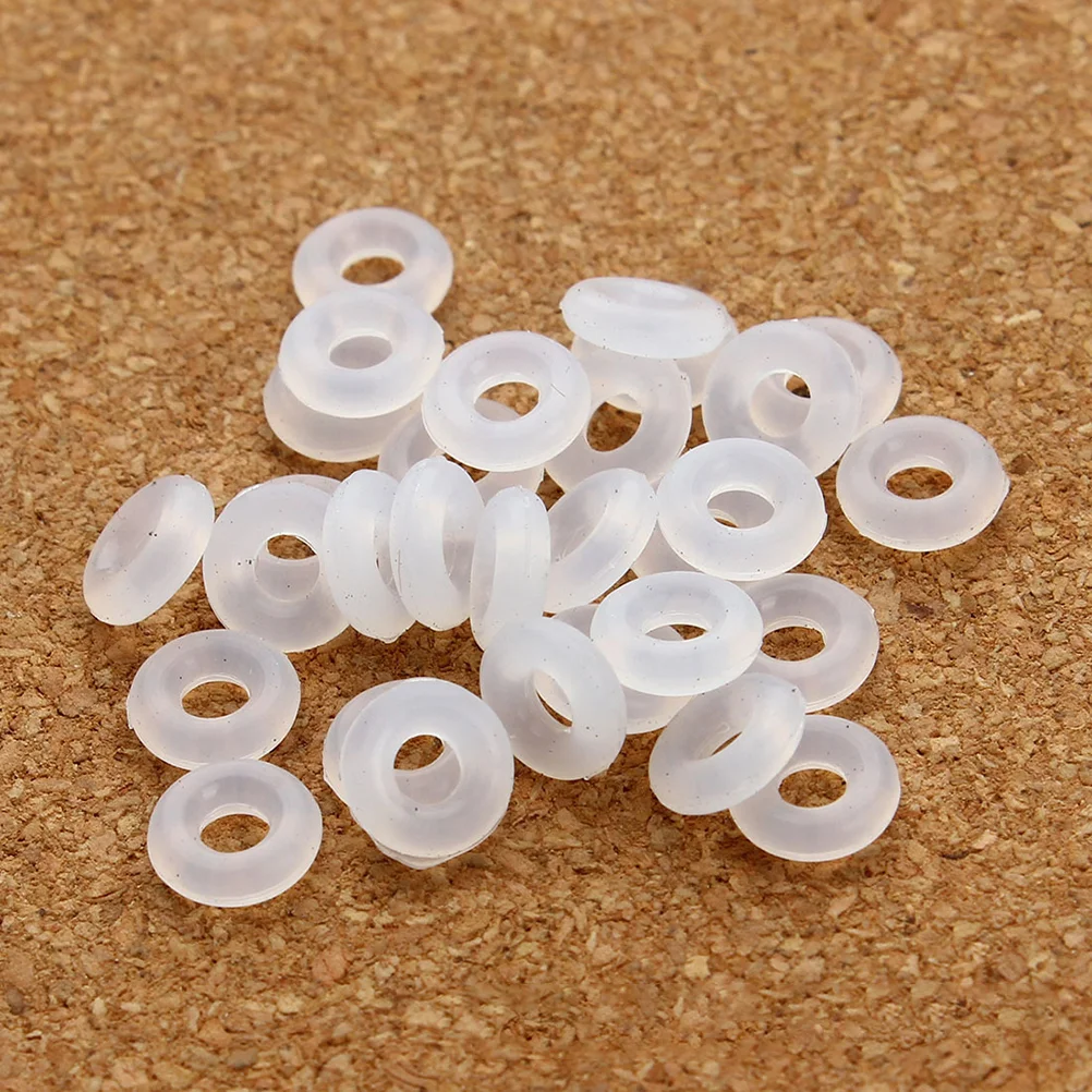 

80Pcs Rubber Stopper Transparent Rings Clear Silicone Rubber Stopper Spacer with Clip Lock for Necklace Bracelet and DIY